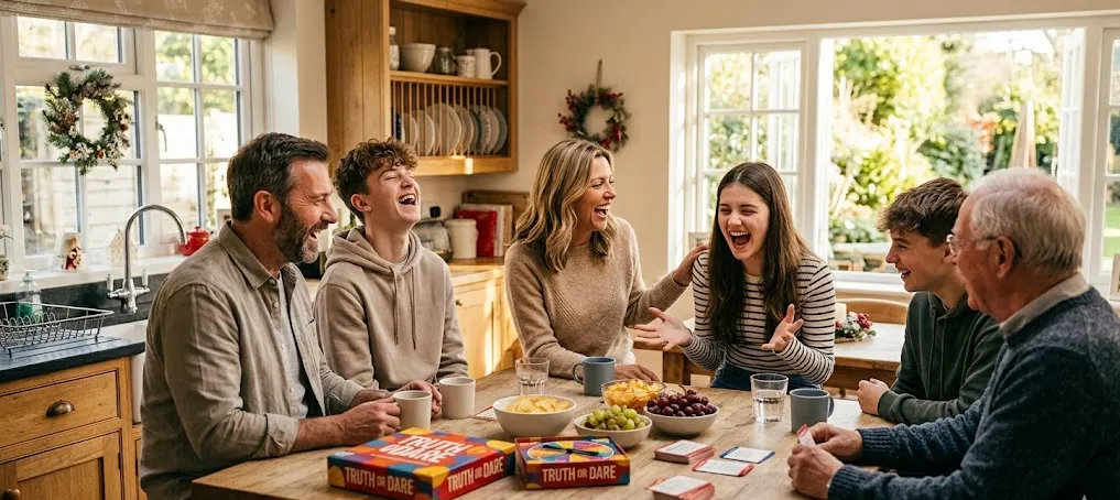 Family laughing together game