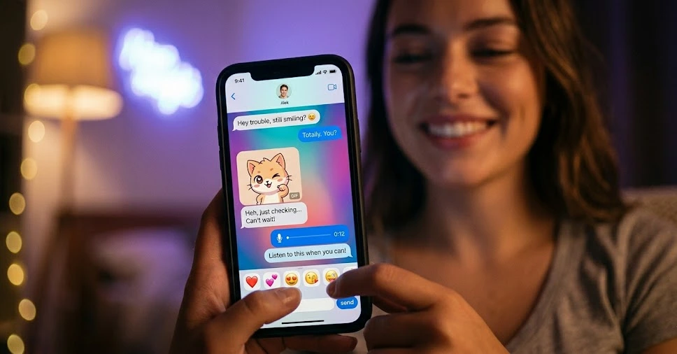 Flirty texting conversation chat