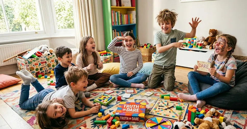Kids playing fun dares