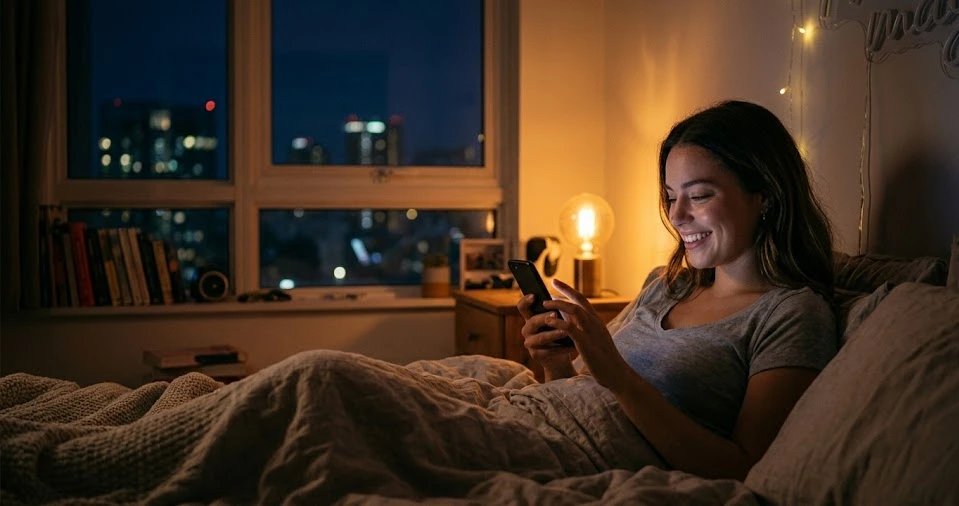 Late night flirty texting chat