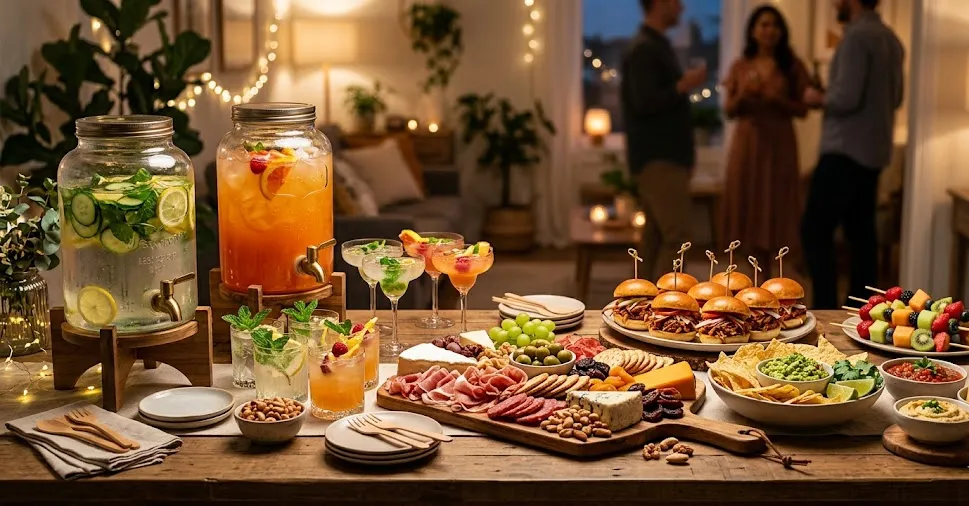 Party food drink setup