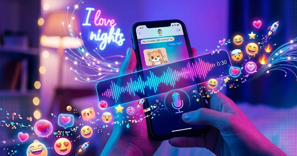 Voice note emoji texting game